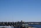 Davenport's Mississippi Riverfront with Lock and Dam 15 and the Corps of Engineers Clock Tower in the background.