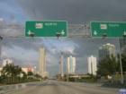 Heading East, towards the beach along 163street in Miami, entering Sunny Isles.