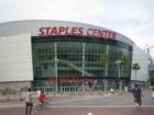 Staples Center on Figueroa, downtown Los Angeles. Photo taken by Lynda Eisenmann, during the 2007 L.A. Marathon