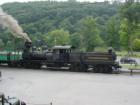 The train coming into the depot at Cass Scenic Railroad in Cass, WV.