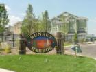 Entrance to Sunset Harbor Condos in Cedar Lake, Indiana.