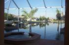 View from the pool area looking down the 125 wide canal just off of beach parkway in Cape Coral Florida