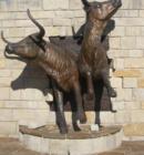 Trail Drivers of Long Ago Stampede into Texas Frisco Texas Public Art Exhibit