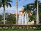 Another fountain at a rotary or round a'bout - country club in the distance