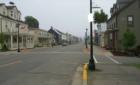 Water Street on a foggy morning, St. Andrews, NB