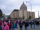 "Making Strides Against Breast Cancer" Walk, downtown Rochester, Kodak Building in background