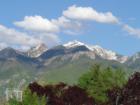 View from yard of house of mountains on eastern side of SLC.
