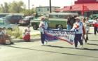 The Los Lunas High School Marching Band, during the Valencia County Fair Parade