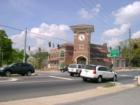 The Athens Clarke County Fire House & street scene at Five Points in Athens, GA