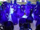 Beautiful blue glass for sale at the Blenko Visitor's Center in Milton, WV.