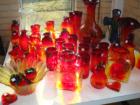 Gorgeous colored glass for sale at the Visitor's Center of Blenko Glass in Milton, WV.