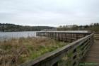 Boardwalk through the wet meadow at Juanita Bay Park in March.