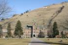 View of Main Hall on the University of Montana campus.