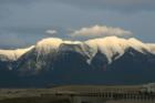 The majestic Mission Mountains at sunset in March.