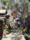 A narrow alley filled with shops along the main drag in Idyllwild