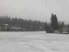 A view of Avondale Lake in Coeur d'Alene, Idaho. Frozen in the wintertime. 