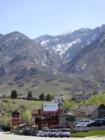 Porpupine Grill at the mount of Big Cottonwood Canyon.  Ferguson Canyon in the background. Cottonwood Heights, Salt Lake County, UT