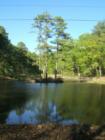 The lower pond in McCracken Heights is in the foreground and the upper pond is in the background.  Note the bridge to the small island - the perfect fishing spot on a warm Carolina afternoon.