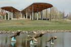 Greenwood Village, Colorado, Westlands Park fountains, pond & picnic shelter