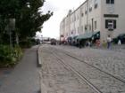Old Train tracks on Cobblestone streets
