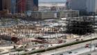 The main parking garage and the 10 kilowatt power plant under construction at MGM CityCenter.  4/1/2007
