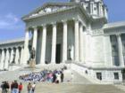 A class of student on a field trip to the State Capital Building.