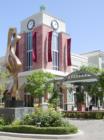 The clocktower is a central landmark in The District at Green Valley Ranch.
