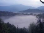 ASHEVILLE, N.C.  Dawn Mists in April. On this Spring morning a vacation home owner awakes to this gorgeous sight.