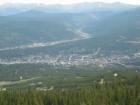 Looking down at the town of Breckenridge from mid-mountain - just before a common summer afternoon thunderstorm