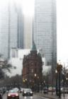 The Gooderham Flatiron Building on a misty day (credit Anne de Haas, photographer)