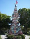 this monument was made in 1943 by the Kissimmee Tourist Association..... many people donated bags and bags of cement for this monument...their names are carved into the sidewalk around the monument..