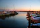 A view of sailboats at dusk from the Waterfront Cafe in Sea Bright, NJ
      (C) 2007 Jane E HAas