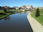 Brush Creek looking west towards the western end of The Plaza.