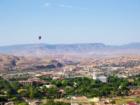 This beautiful picture was taken early one Sunday.  Notice the hot air balloon passing over head