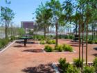 A park in Summerlin Centre with Red Rock Station in background