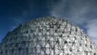Water reflection of Ontario Place Cinesphere (credit Anne de Haas, photographer)