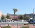 Students relax between classes on one of the plazas at the Community College of Southern Nevada in North Las Vegas, NV.