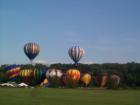 Stowe Vermont - this is a terrific shot of the balloons all ready for taking off for their morning adventure.  Stowe has a yearly Hot Air Balloon Show in early July of each year.