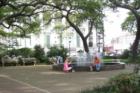 One of the two fountains in Johnson Square