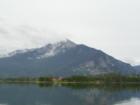 Looking across Lake Dillon to Peak One.  The red roofs are the Lagoon condominiums.