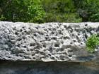 This is a section of limestone showing why we have so many springs in the Austin area