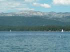 Sailboats on Payette Lake with a stunning backdrop