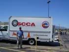 Arnie Coleman of the Sports Car Club of America; conducting time trials at the Colorado Springs World Arena