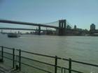 The Brooklyn Bridge viewed from the South Street Seaport Pier