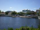 The Downtown of Celebration leads to a Lake.