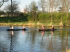 Fun in the spring! Kayakers on Lake of the Isles in Minneapolis