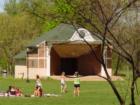 The band shell in the town park is used for summer concerts, flag day celebrations, and July 4th celebrations in the town park in Bloomsburg, PA