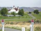 Driving to the clubhouse from #18 at the Highlander Golf Course in East Wenatchee