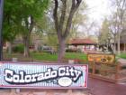 Entering Old Colorado City, heading west. Bancroft Park, one of the landmarks.
