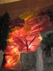 T-Rex Light up forest fire artwork piece